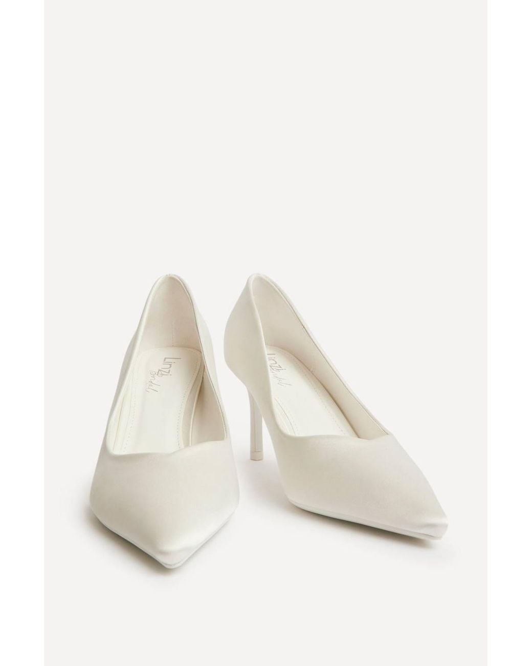Linzi White Classic Bridal Ivory Satin Court Heels