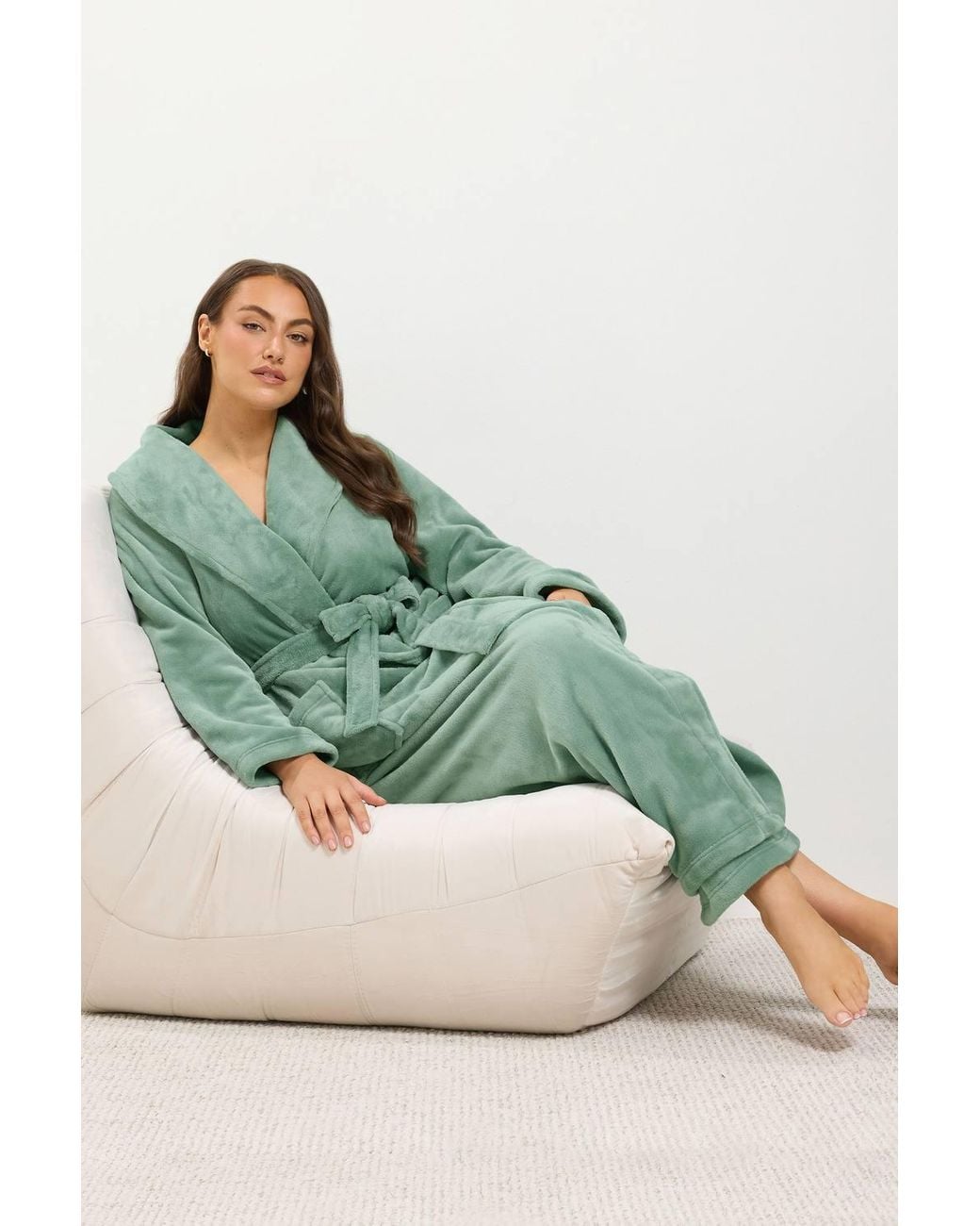 Yours Green Luxe Dressing Gown