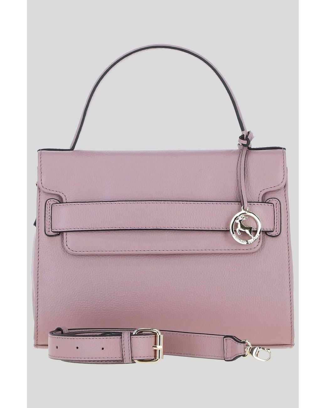 Ashwood Leather Pink 'Ardora' Real Leather Handbag W/ Detachable Crossbody Strap