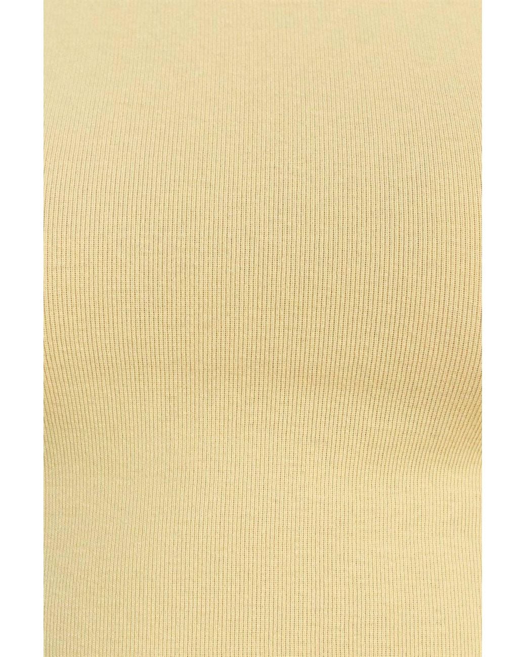 Dilvin Yellow Slim Fit Crop Jersey Blouse