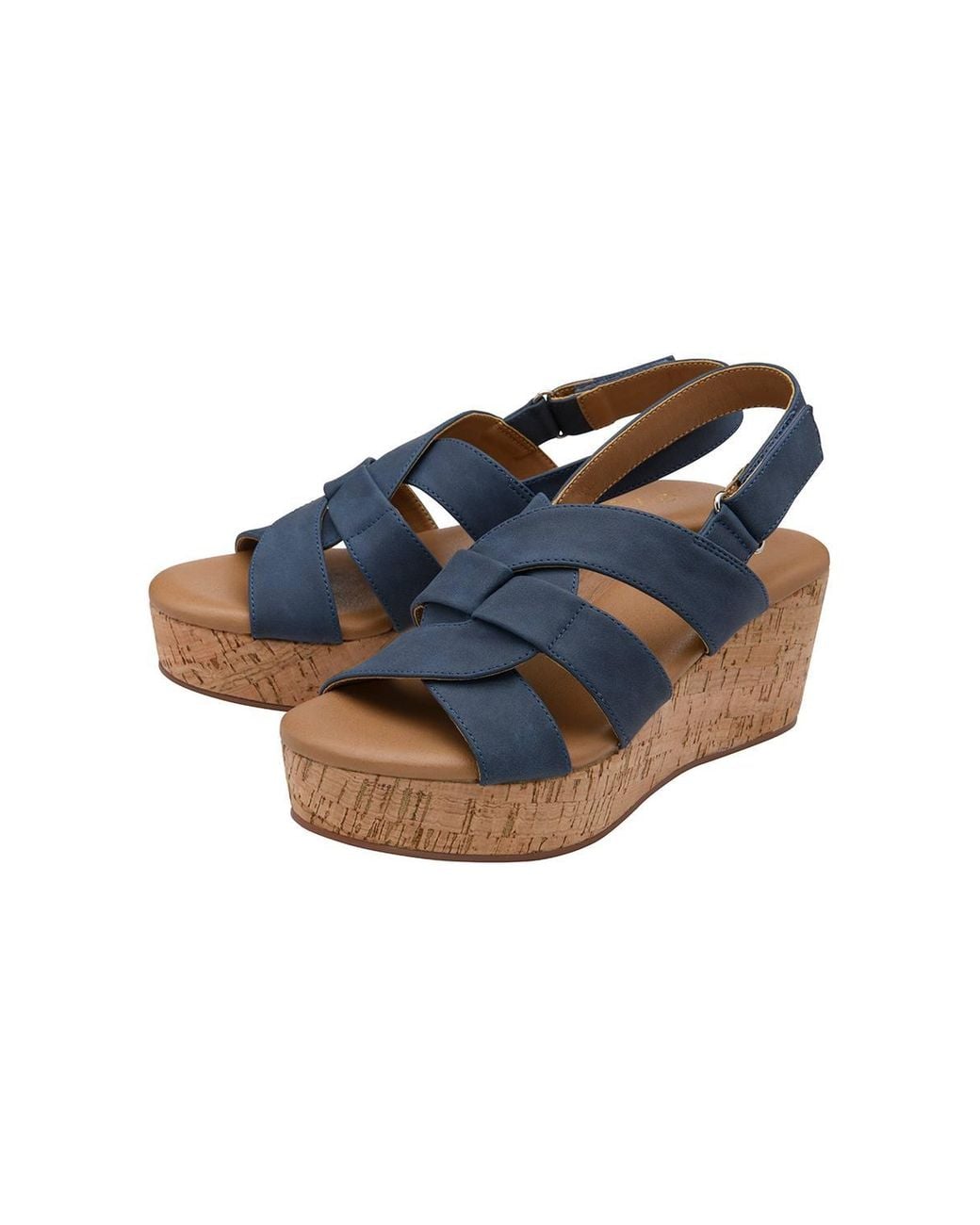 Lotus Blue 'Thora' Open-Toe Wedge Sandals