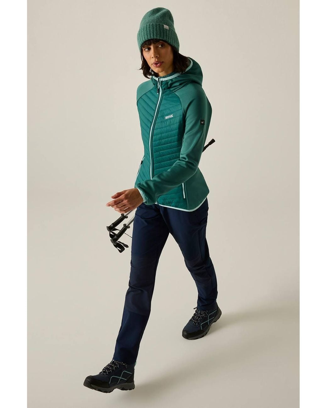 Regatta Green Andreson Stretch Water-Repellent Hybrid Quilted Jacket