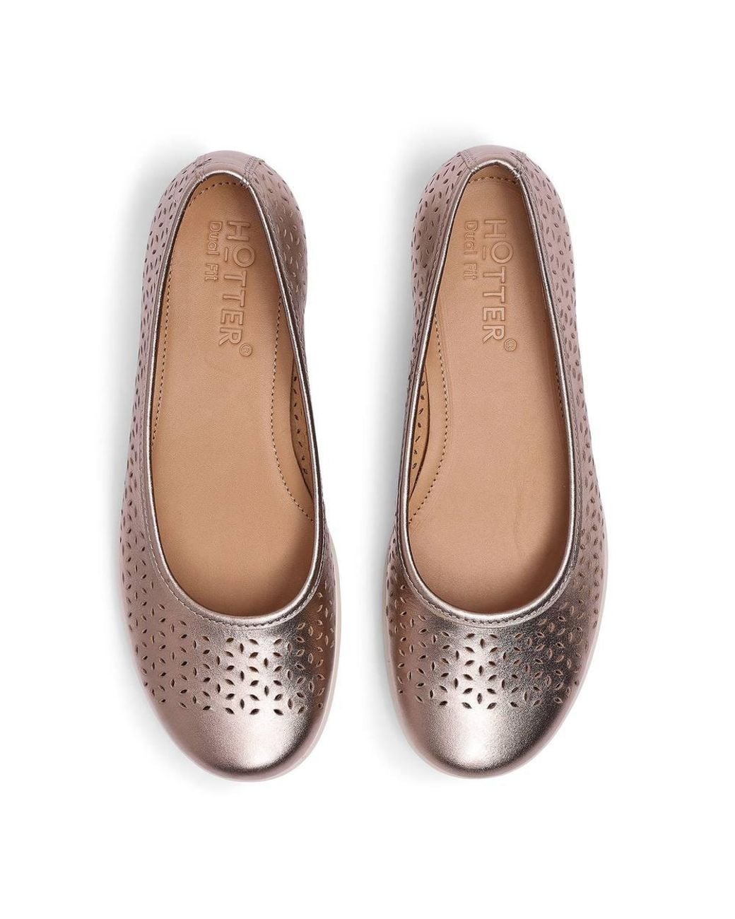 Hotter Gray Wide Fit 'Livvy Ii' Ballet Pumps