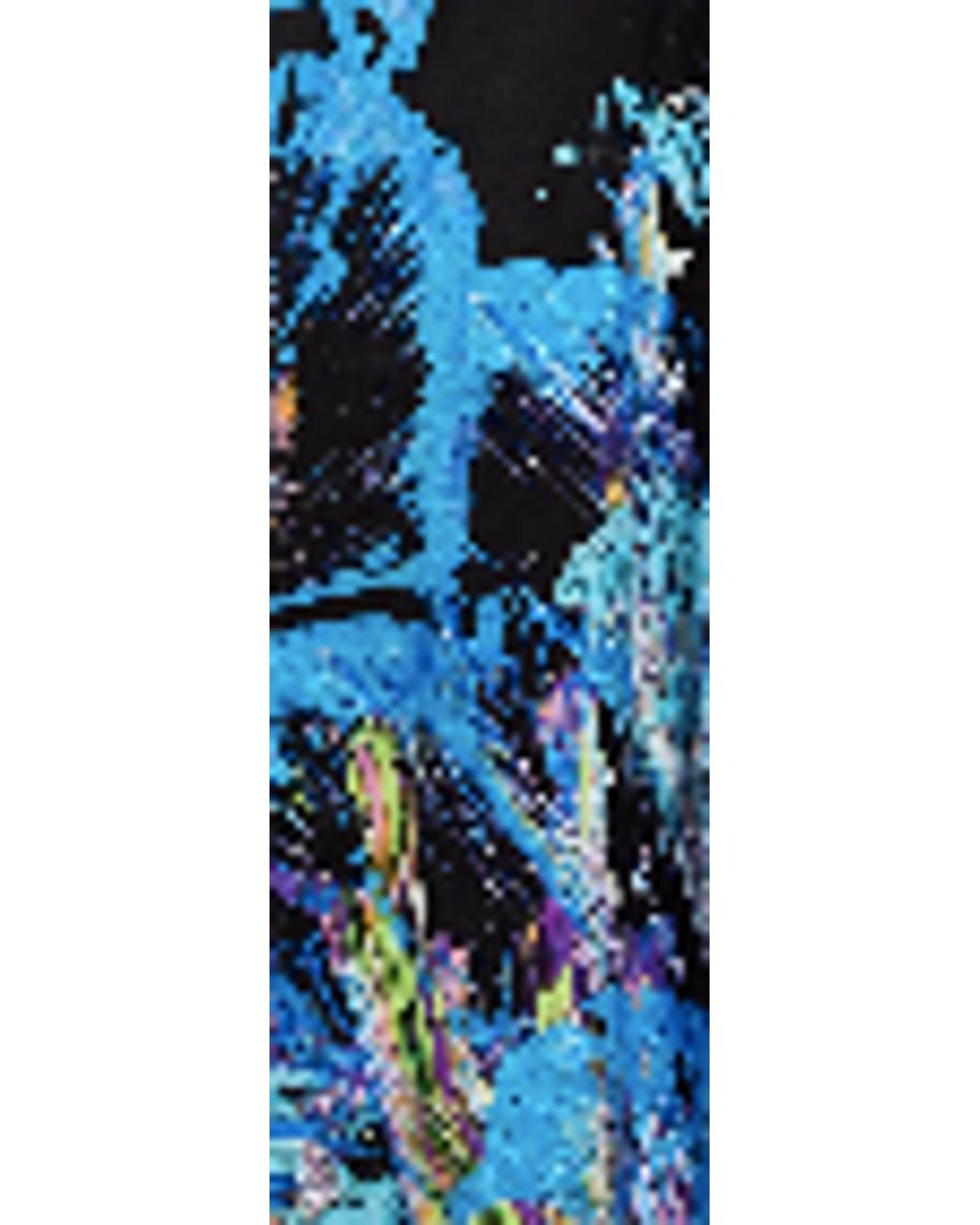 Liquorish Blue Multicolour Abstract Print Midi Dress W/ Long Sleeves & Tie Waist