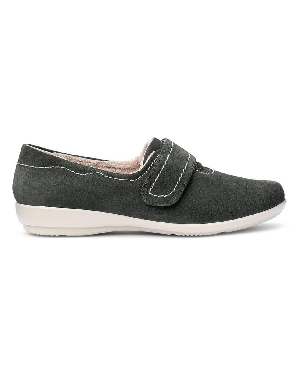 Hotter Black Wide Fit 'Toasty' Slippers