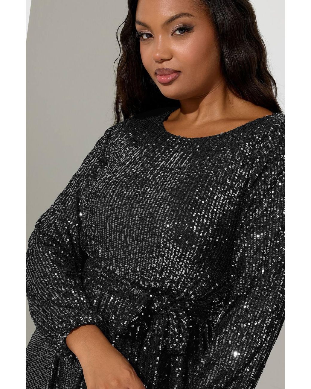 Yours Black Sequin Skater Dress