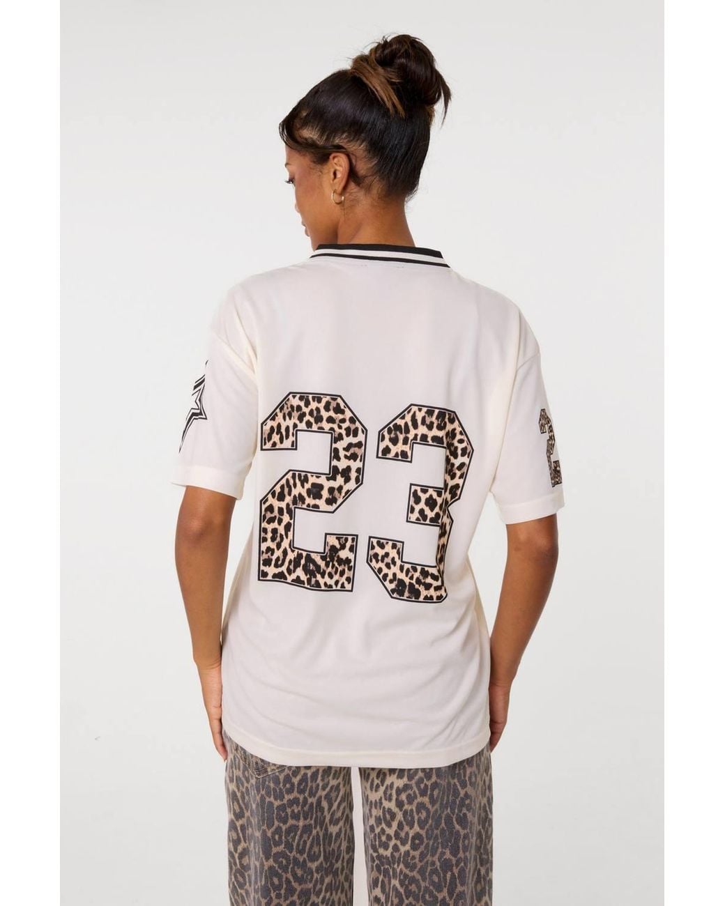 Pink Vanilla White Leopard Detail Sports Jersey