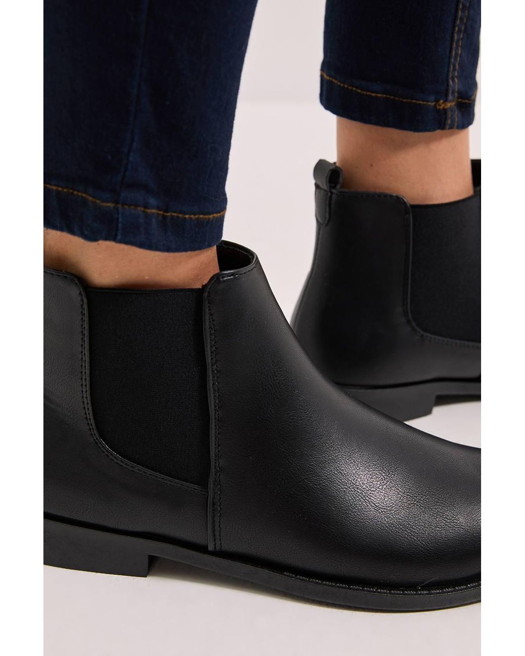 Dorothy Perkins Black Wide Fit Megs Flat Chelsea Boots