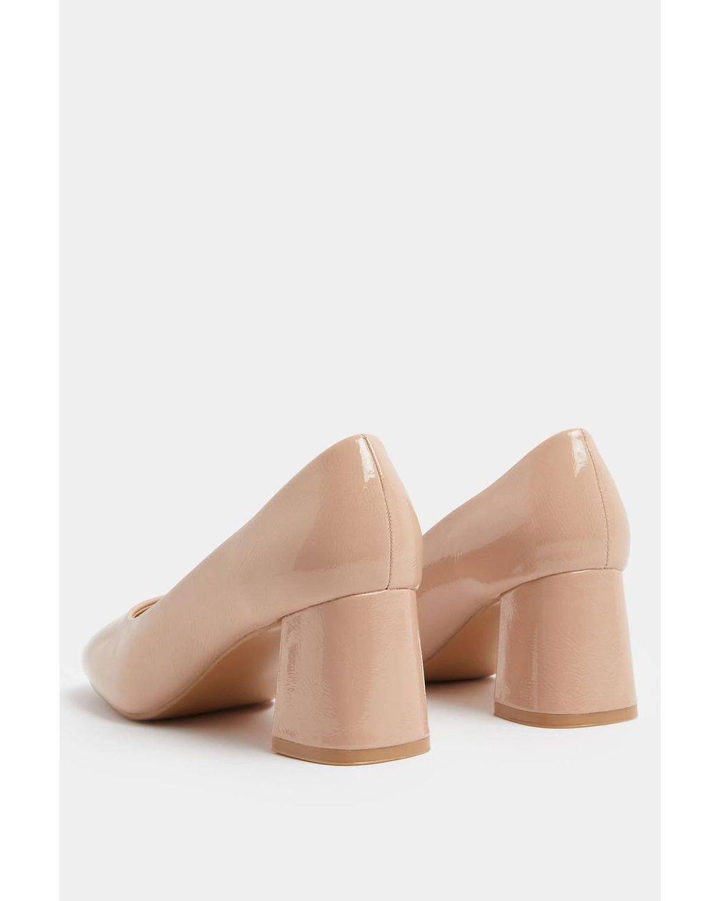 Yours Gray Faux Leather Block Heel Court Shoes