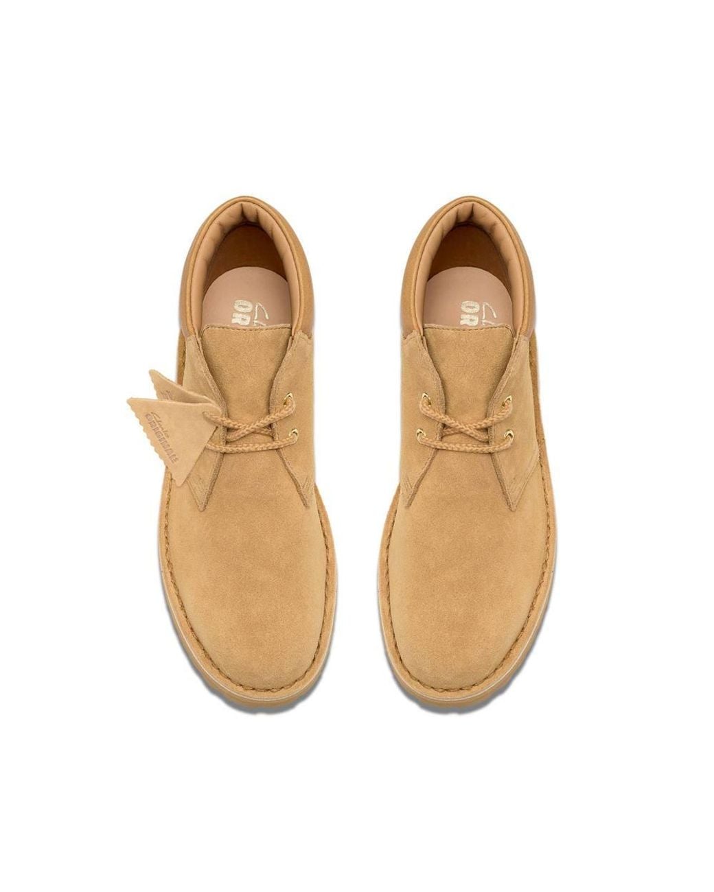 Clarks Brown Dsrt2456 Rock Light Tan Suede Ankle Boots, Desert Boots, Lace Up