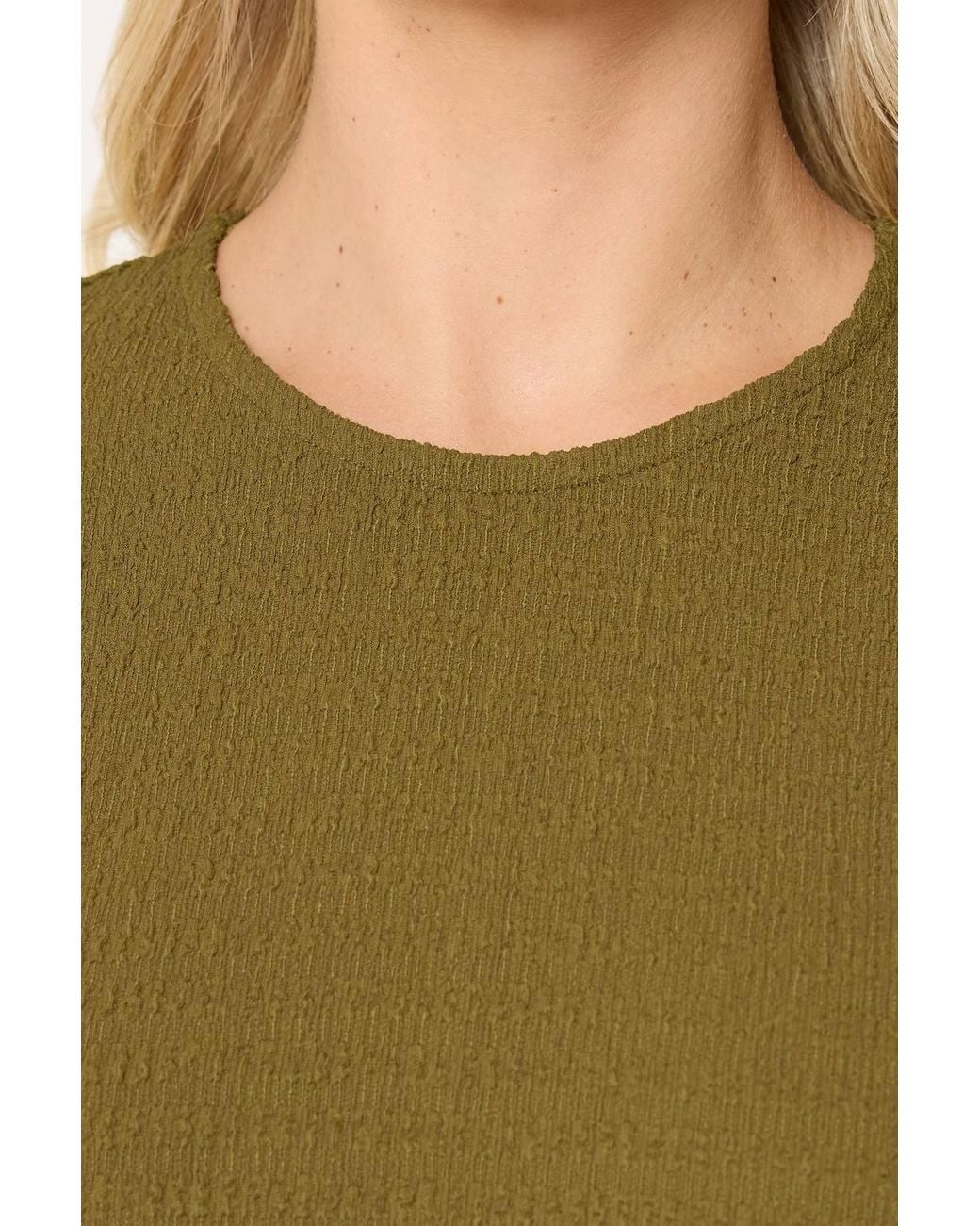 Yours Green Textured Swing Top