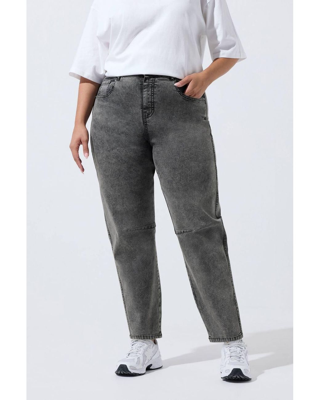 Yours Gray Barrel Leg Jeans