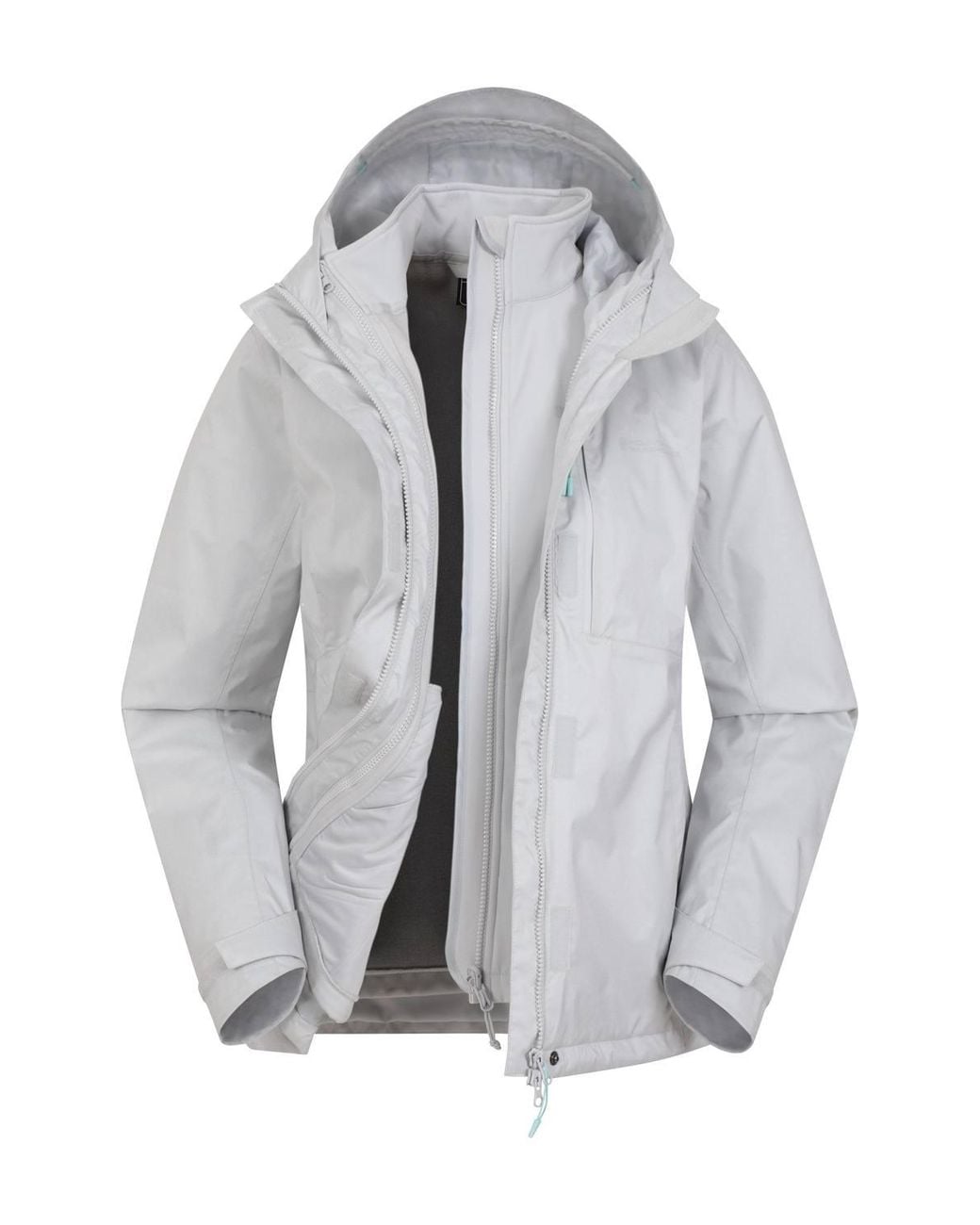 Mountain Warehouse Gray 'Whirlwind' Waterproof Adjustable Hood Softshell Inner Jacket