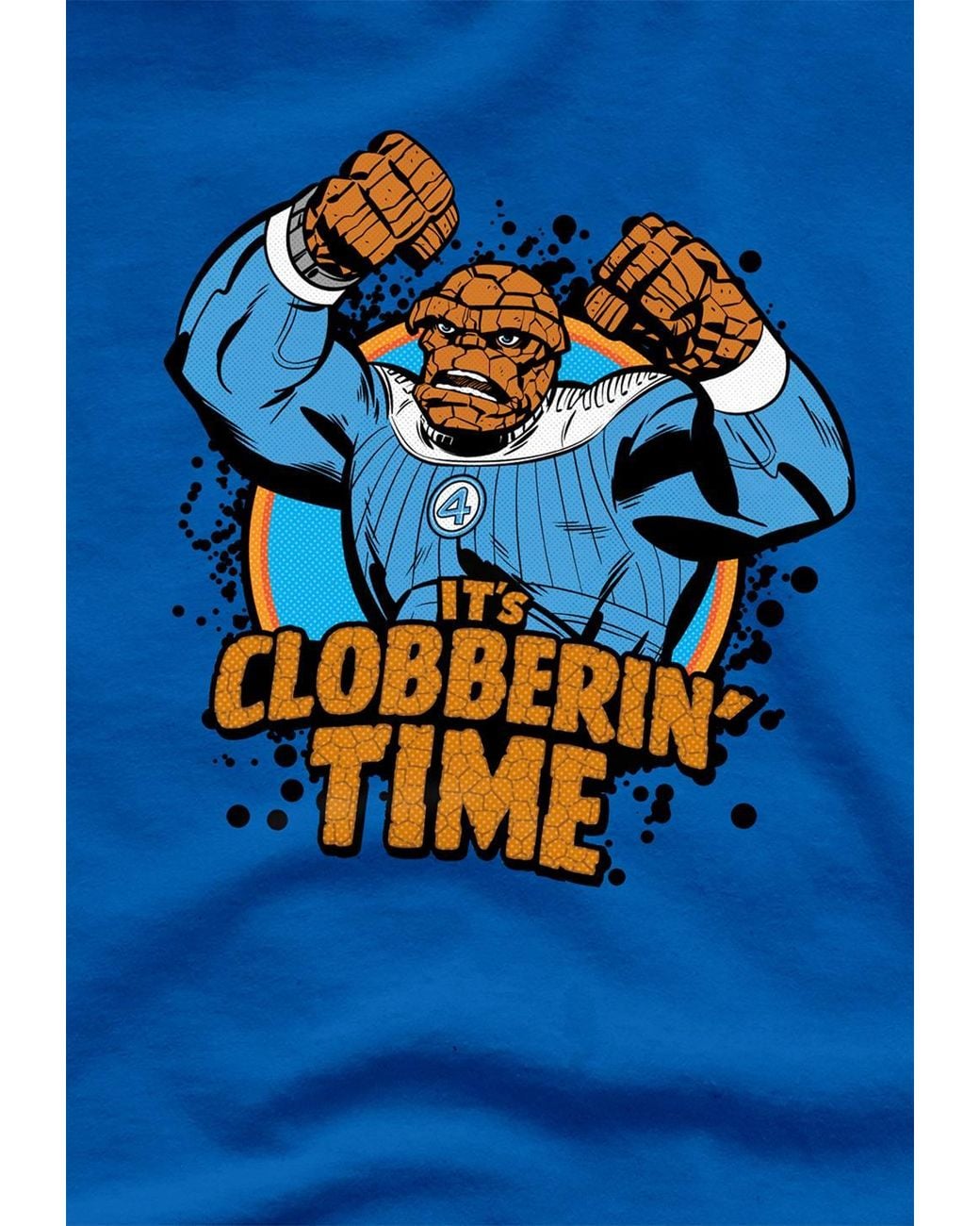 Marvel Blue Fantastic Four Thing Clobberin' Time T-Shirt, Royal