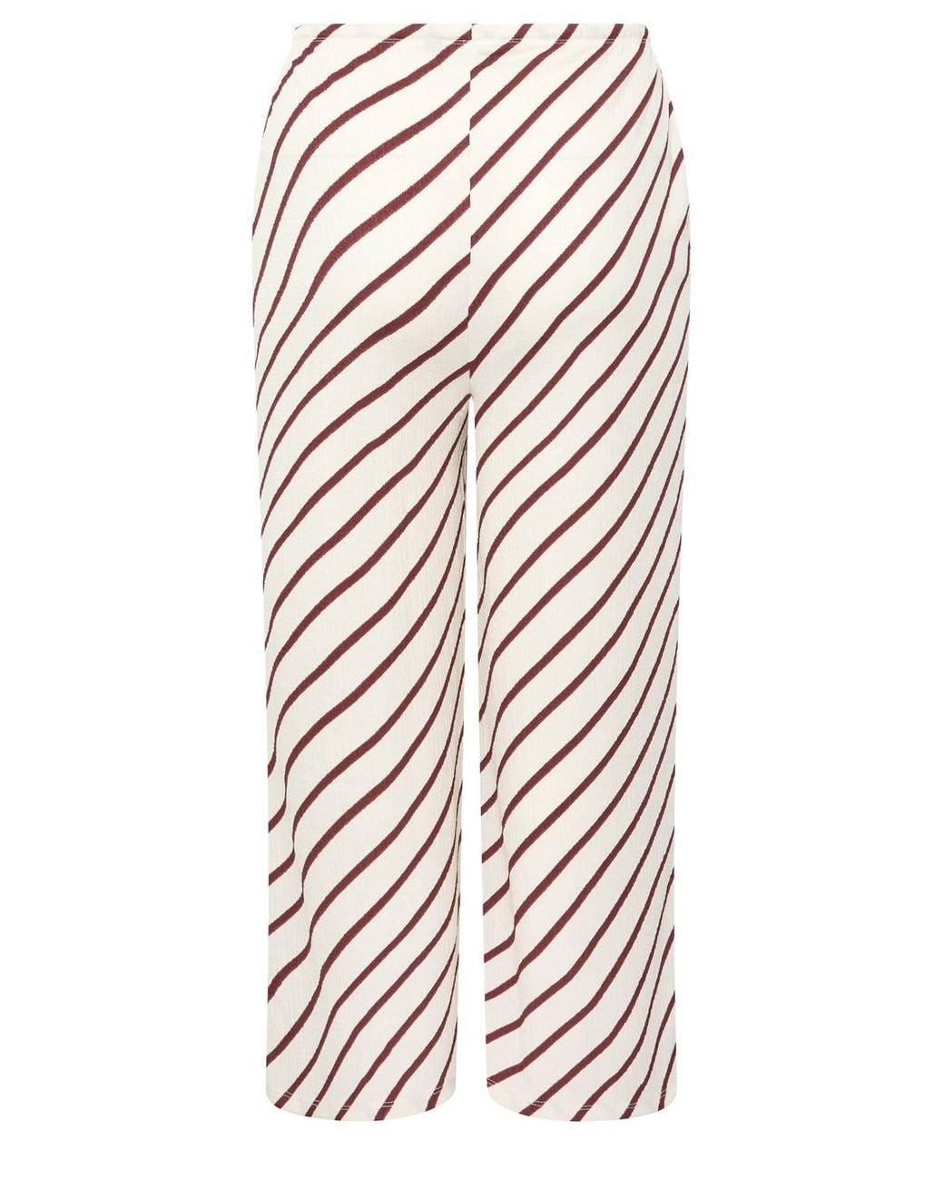 Yours Natural Stripe Wide Leg Trousers