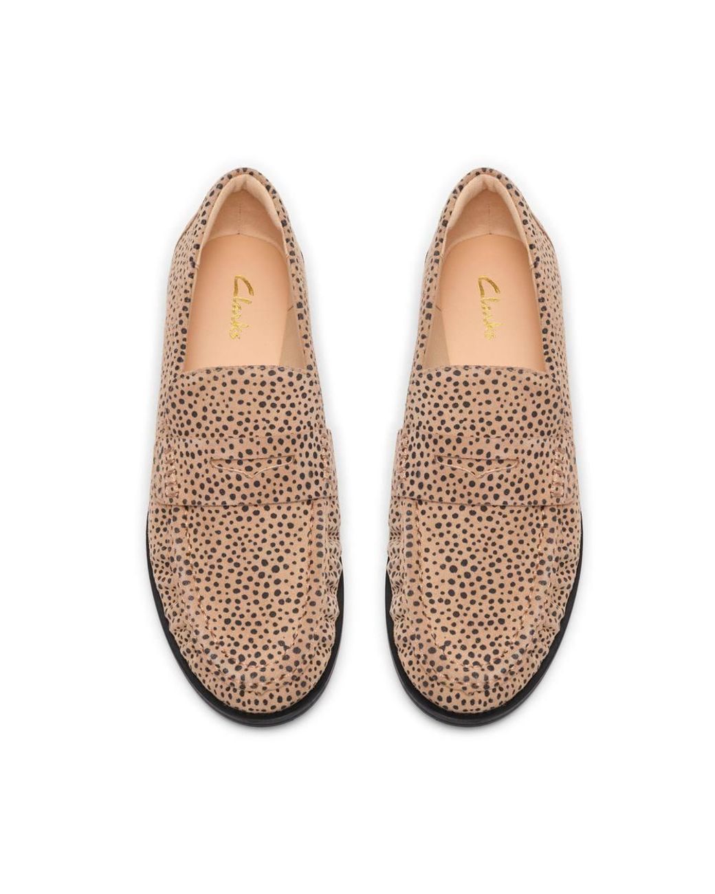 Clarks Brown Alixea Walk Animal Print Loafers, Slip Ons
