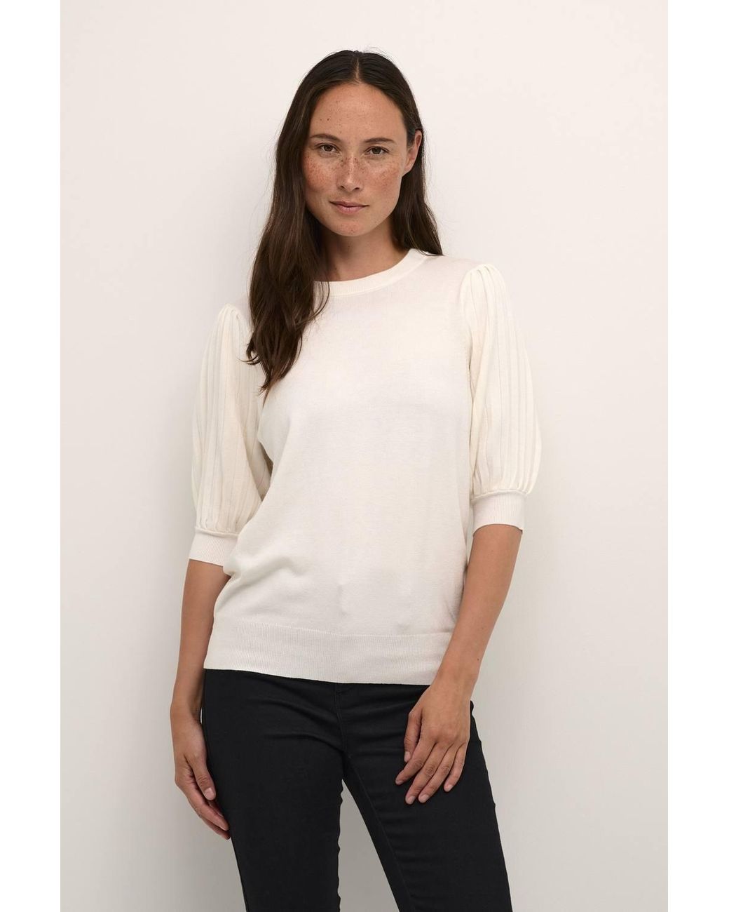 Kaffe Natural Lone Slim Fit Half Sleeve Pullover