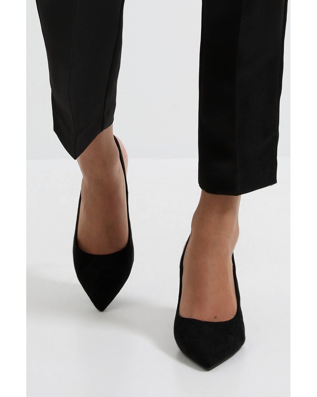 Dorothy Perkins Black Wide Fit Dasha Sling Back High Stiletto Court Shoes