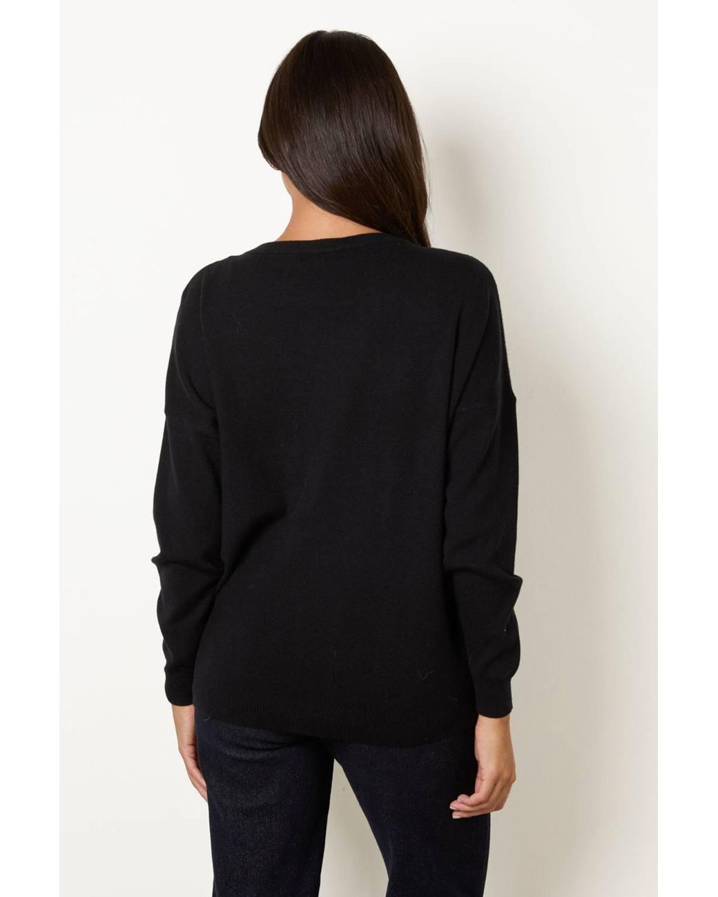 Blue Vanilla Black Long Sleeve Round Neck Jumper