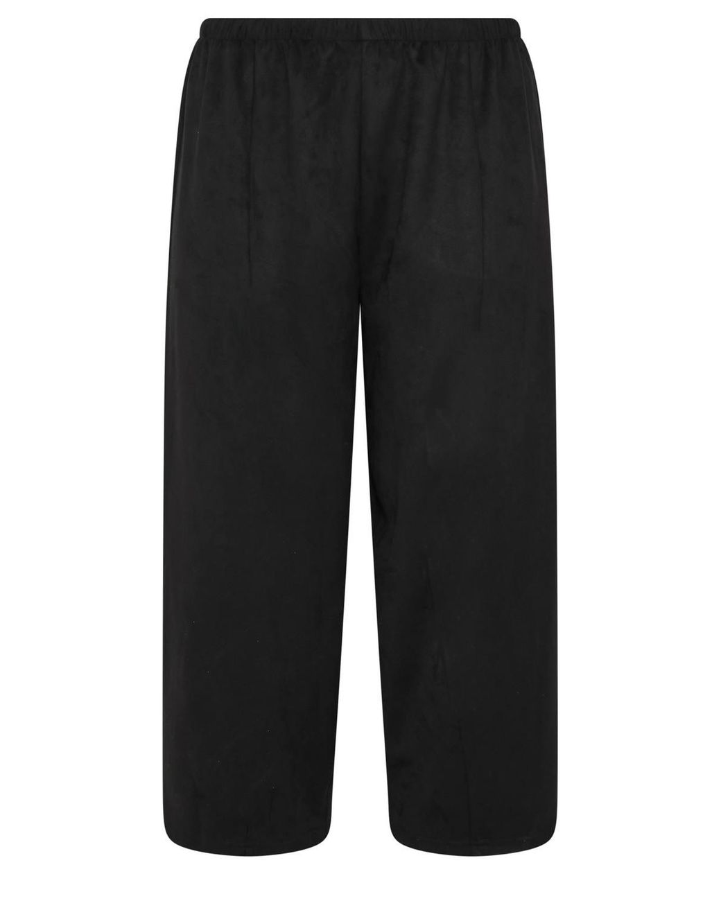 Yours Black Suede Barrel Leg Trousers