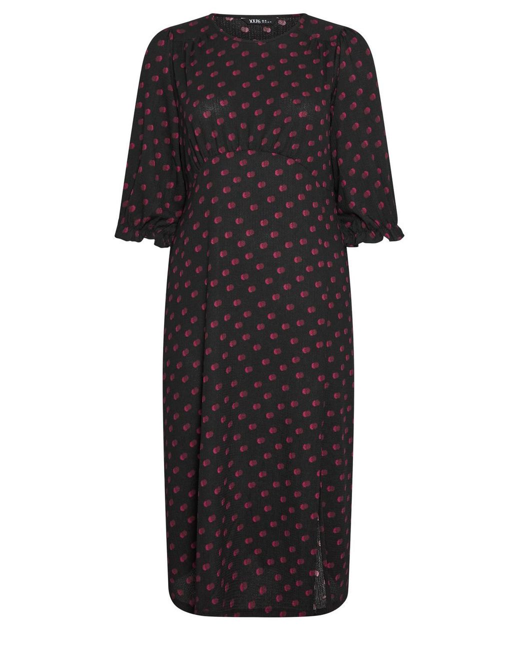 Yours Black Polka Dot Tea Dress