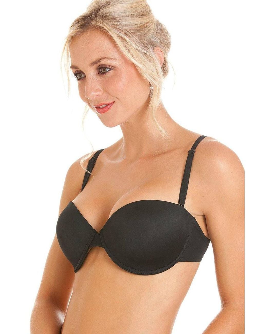 CAMILLE Black Bandeau Cup T-Shirt Multiway Bra