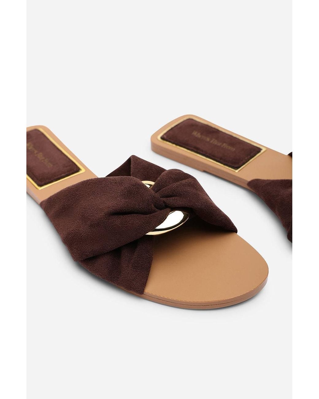 Where's That From Blue 'Bellar' Flat Sliders With Knot Design Strap