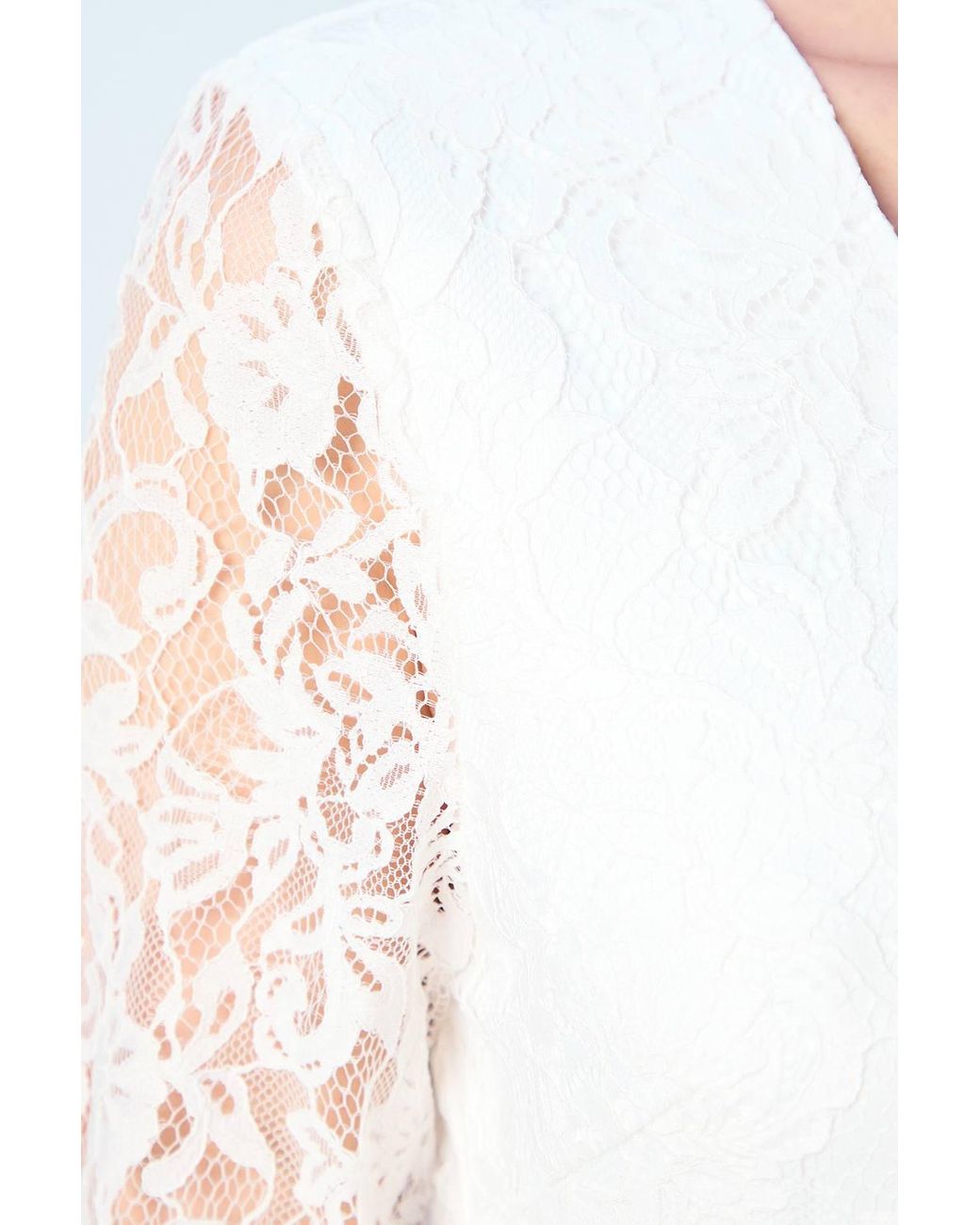 Coast White Lace V Neck Wedding Dress With Open Back