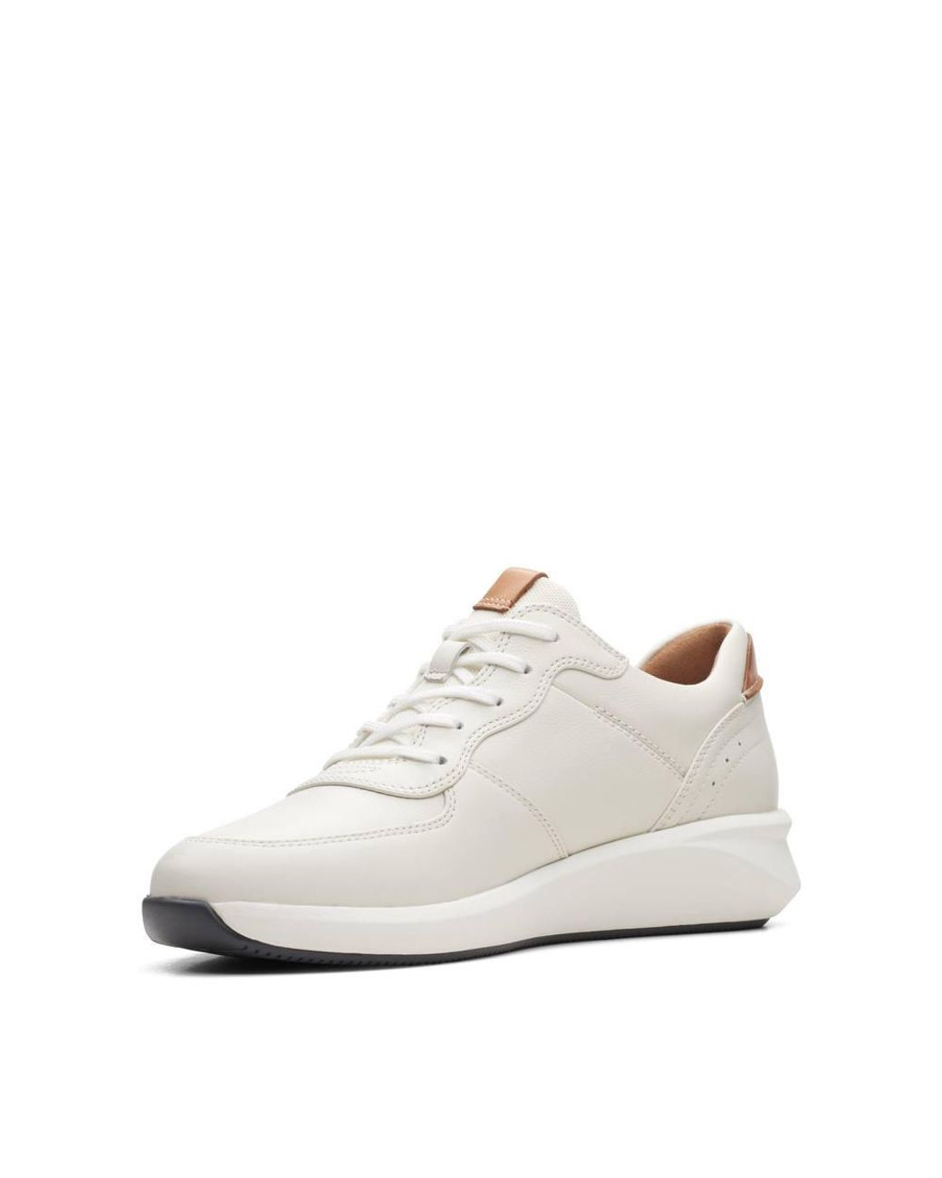 Clarks White Un Rio Sprint Combination Leather Trainers