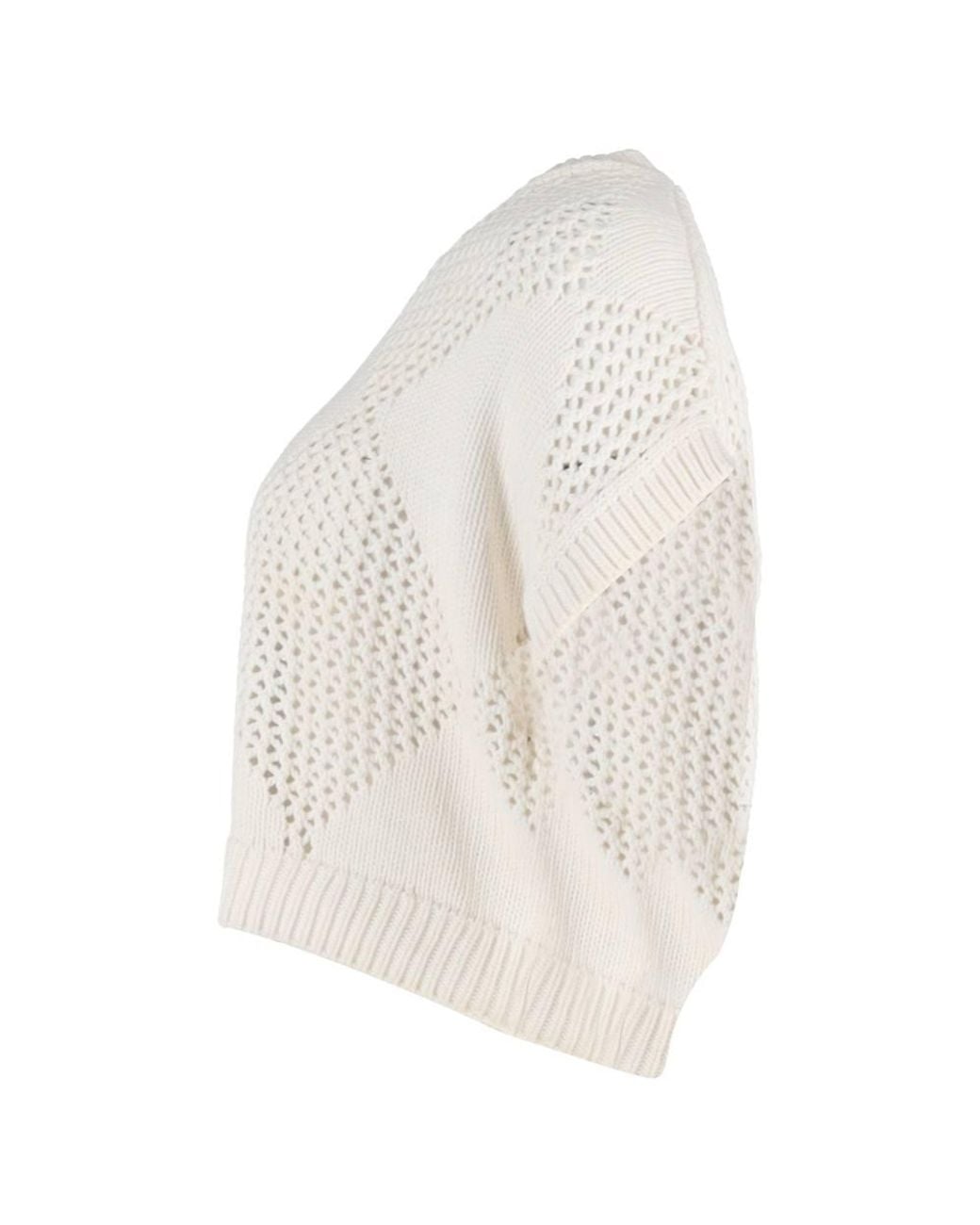 Brunello Cucinelli White Preloved Knit Vest Top Cotton