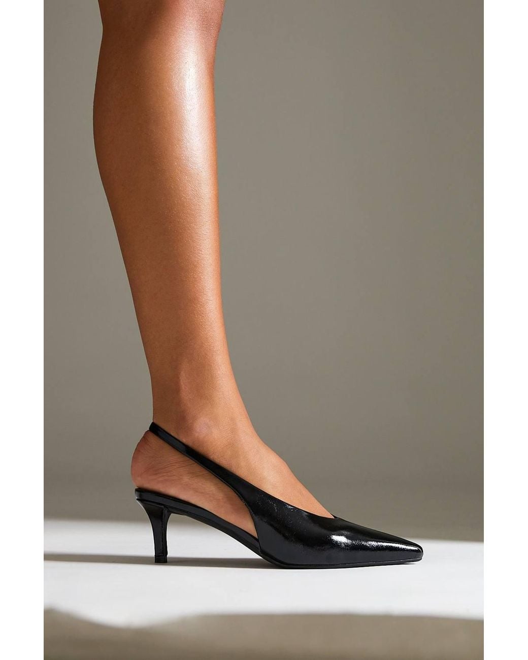 Linzi White Eliza Faux Leather Court Heels