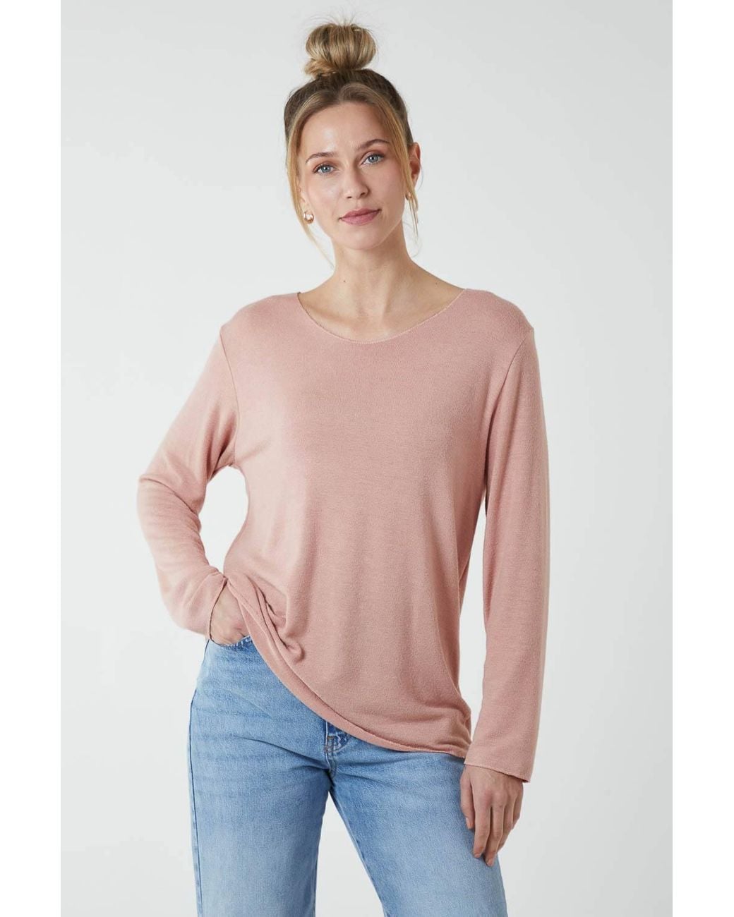Blue Vanilla Blue Basic Soft V Neck Jumper