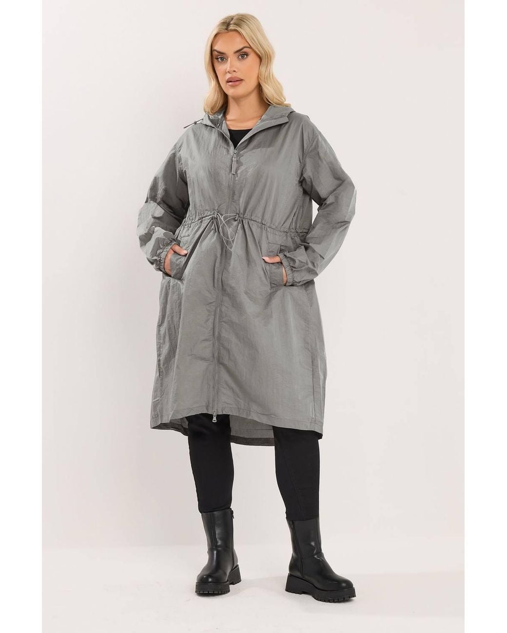 Yours Gray Lightweight Longline Parka Jacket