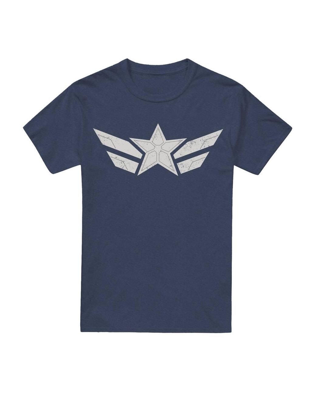 Marvel Blue Captain America Brave New World Star T-Shirt, Heather
