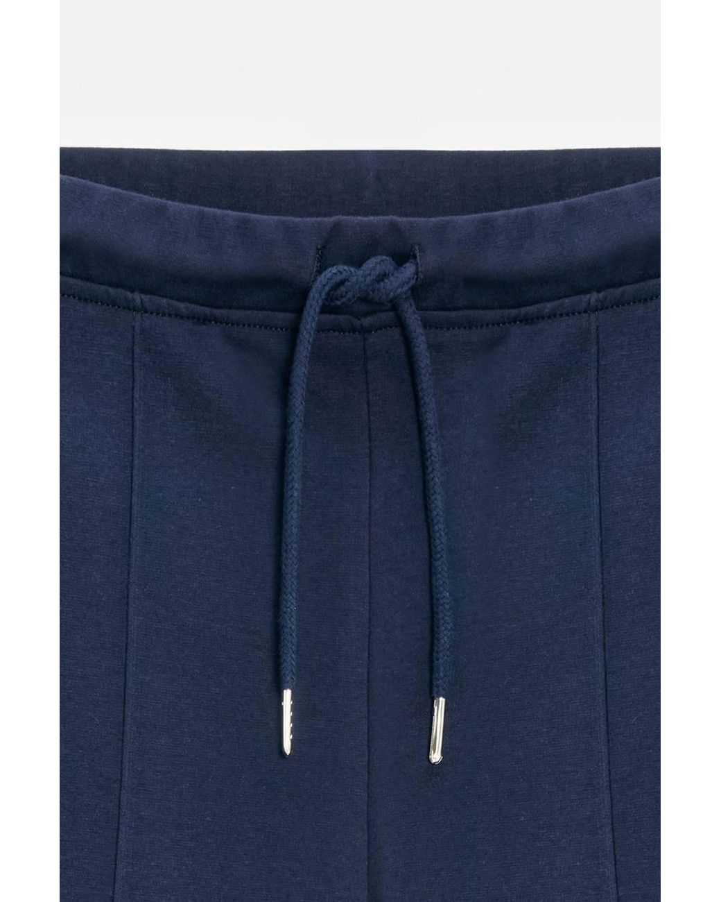 Dilvin Blue Mid-Waist Flare Jersey Pants W/ Drawstring
