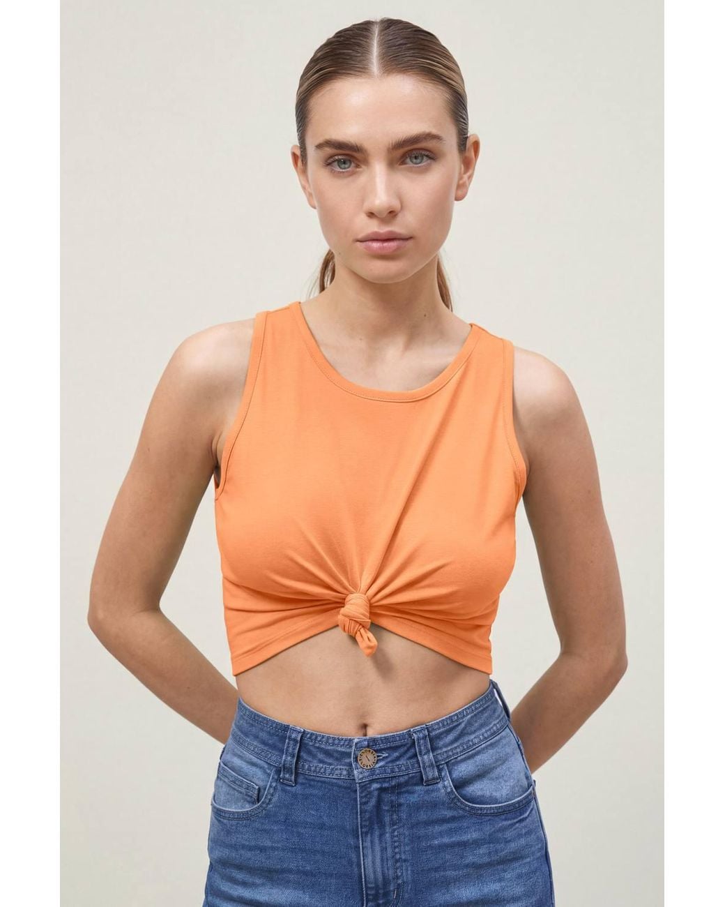 Enorsia Blue Cotton Summer Vest