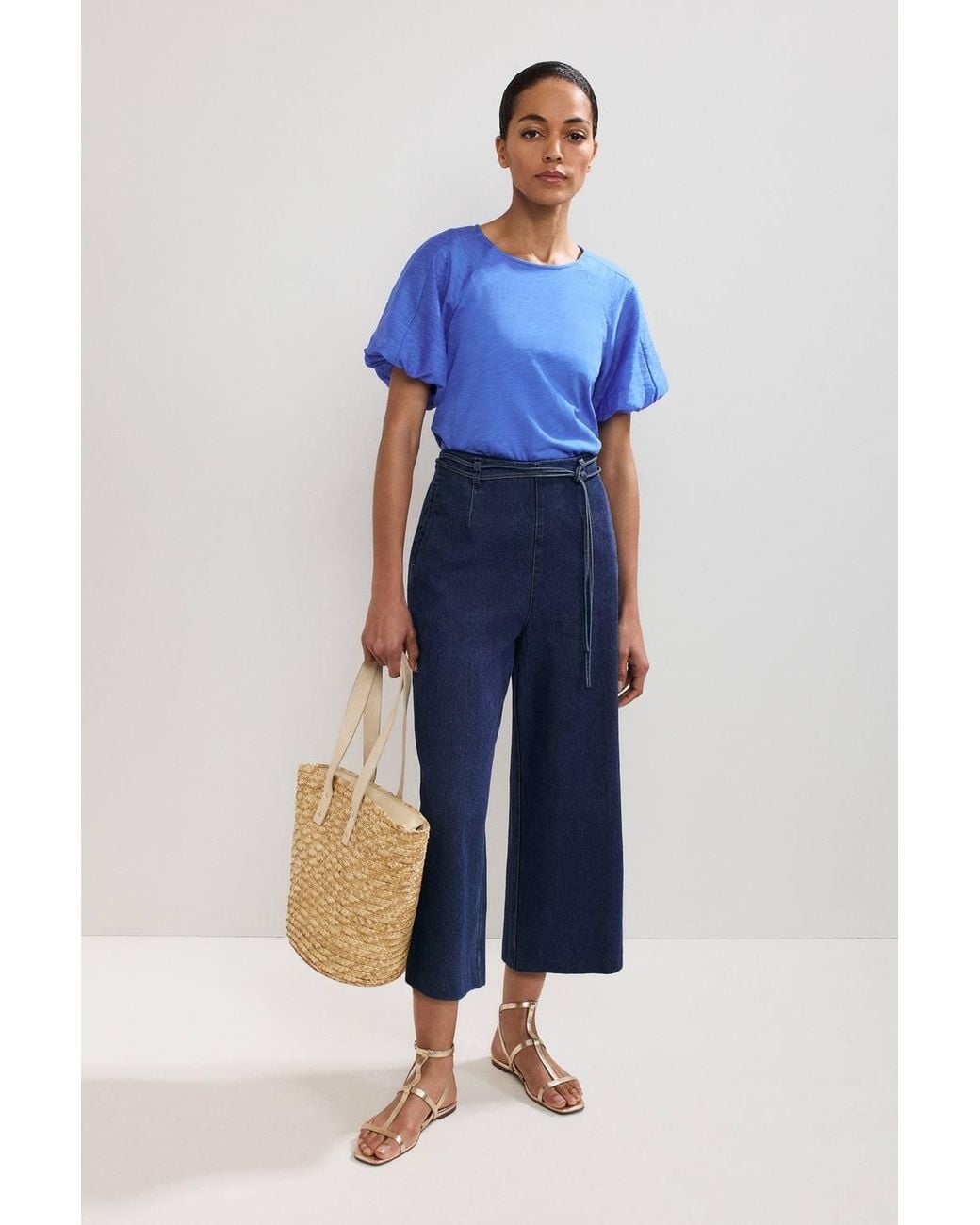 Phase Eight Blue Tate Puff Sleeve Top