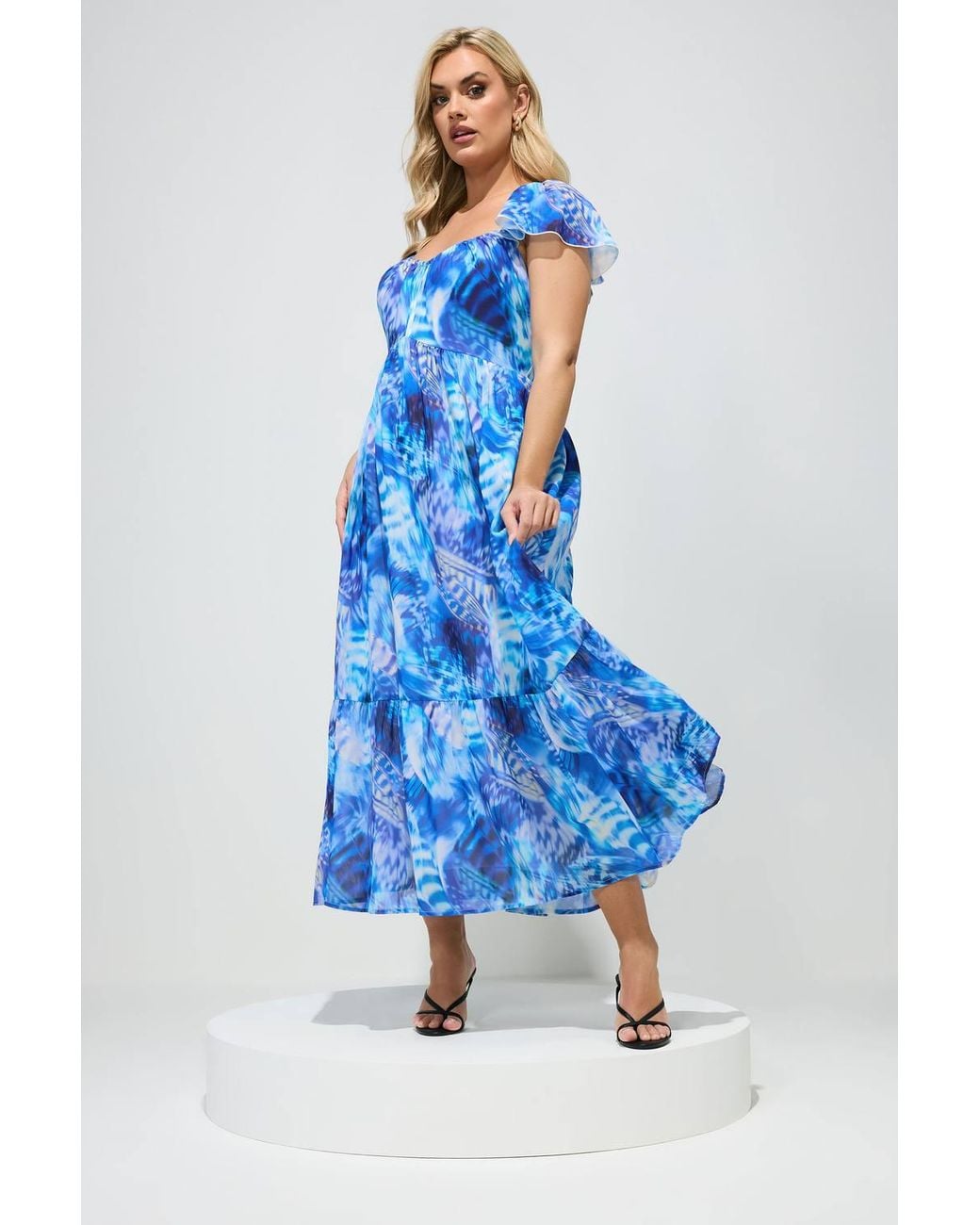 Yours Blue Abstract Maxi Dress