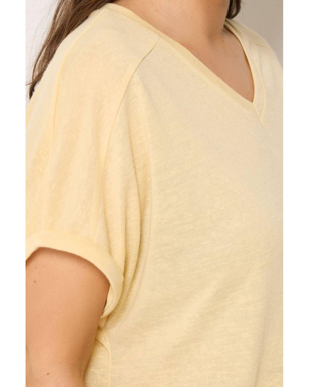 Yours Blue Linen Look T-Shirt