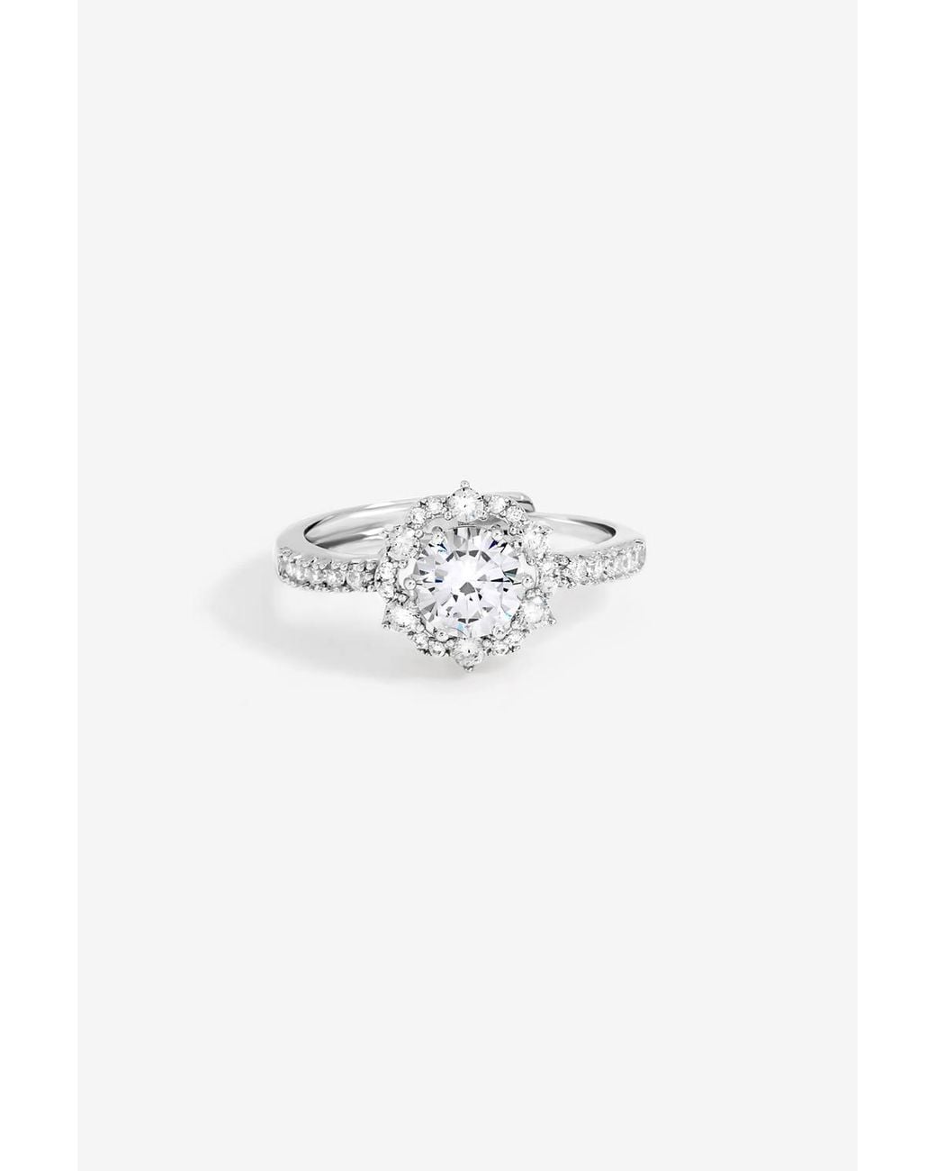 Jon Richard Metallic Rhodium Plated Statement Crystal Engagement Ring