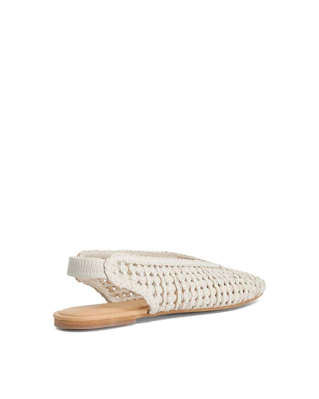 Dune White 'Hollianne' Leather Ballet Pumps