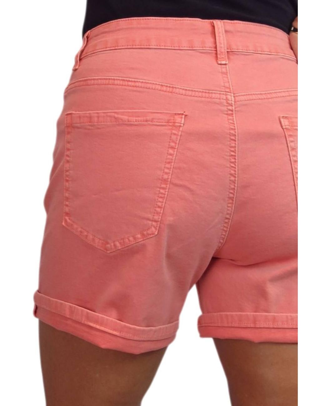 Paulo Due Stretch Denim Coloured Shorts W/ Turn Up Cuff