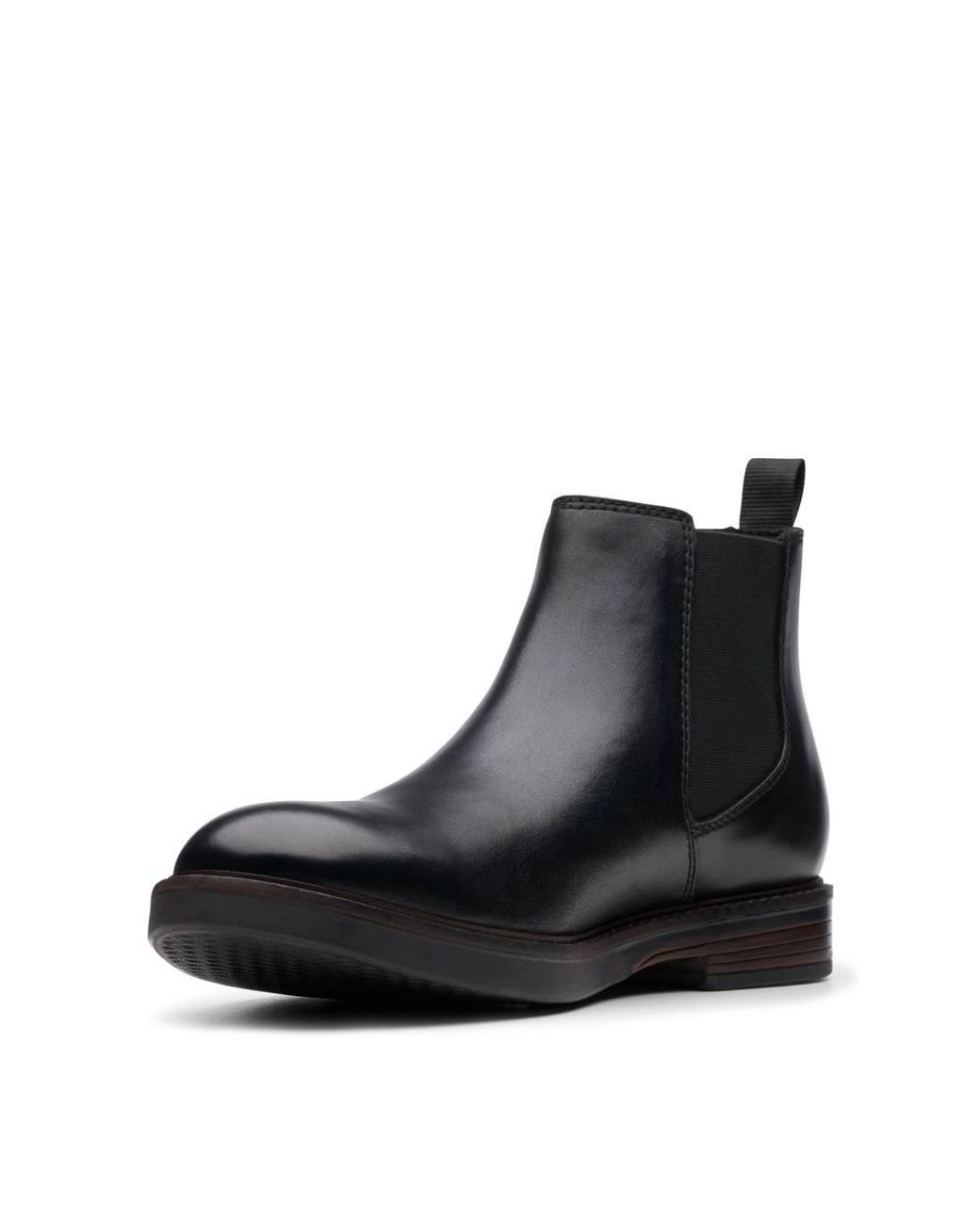 Clarks Black Paulson Up Leather Ankle Boots, Chelsea Boots for men