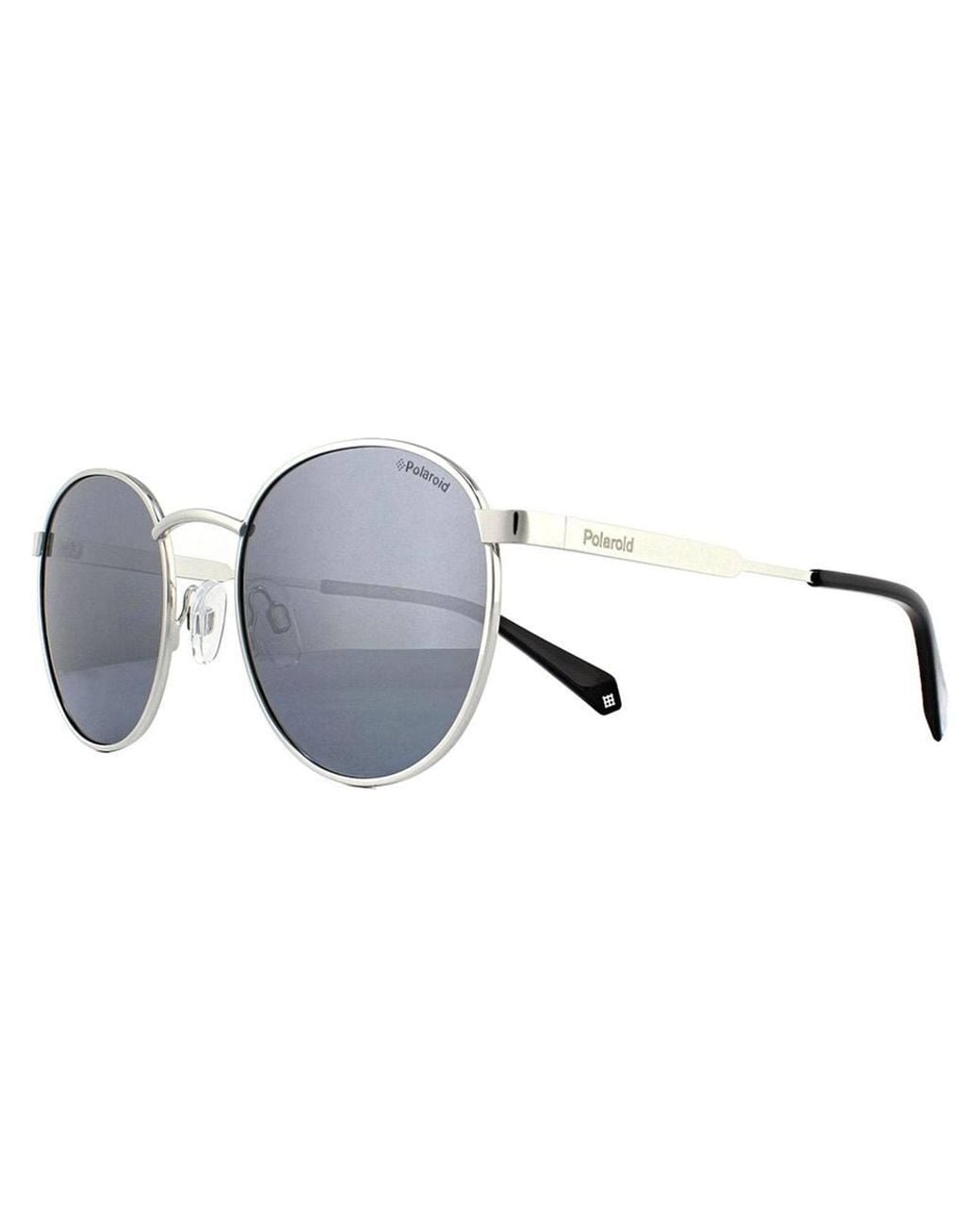 Polaroid Gray Round Palladium Mirror Polarized Sunglasses