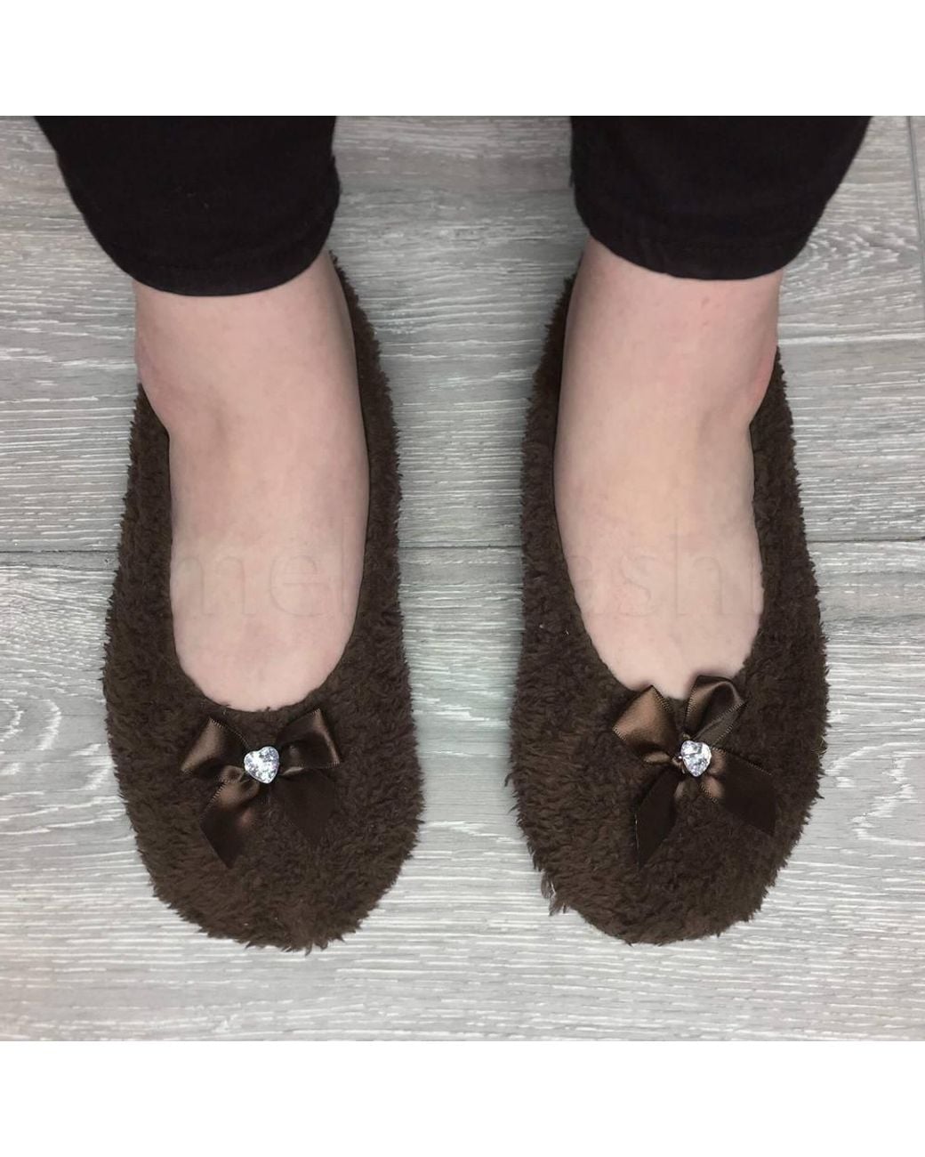 AJVANI Brown Grip Sole Footsie Sock Slippers