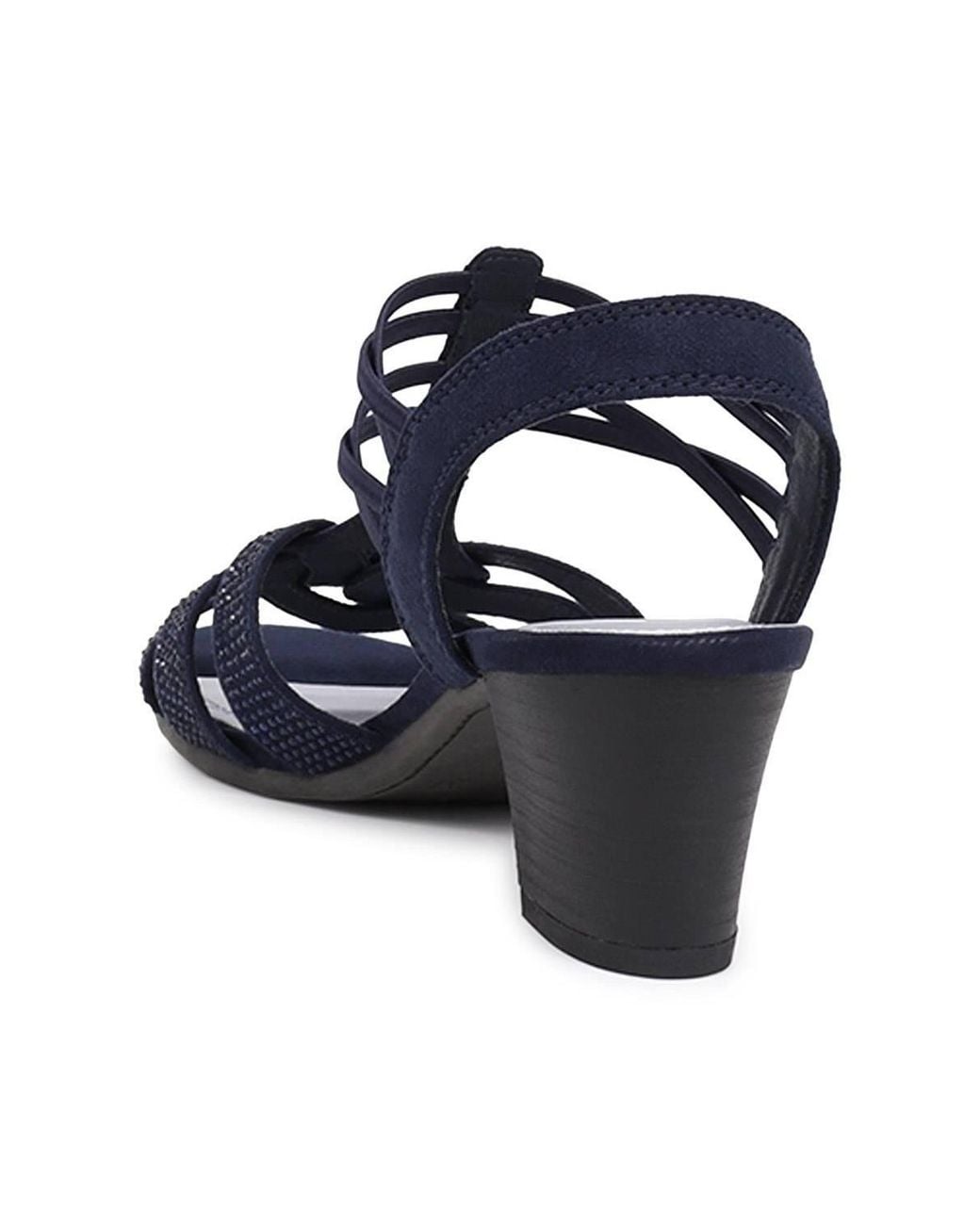Pavers Blue Slip-On Block-Heeled Sandals