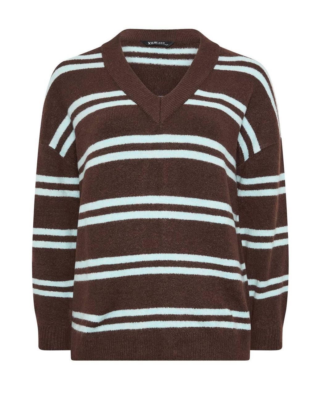 Yours Brown Stripe Knitted Jumper