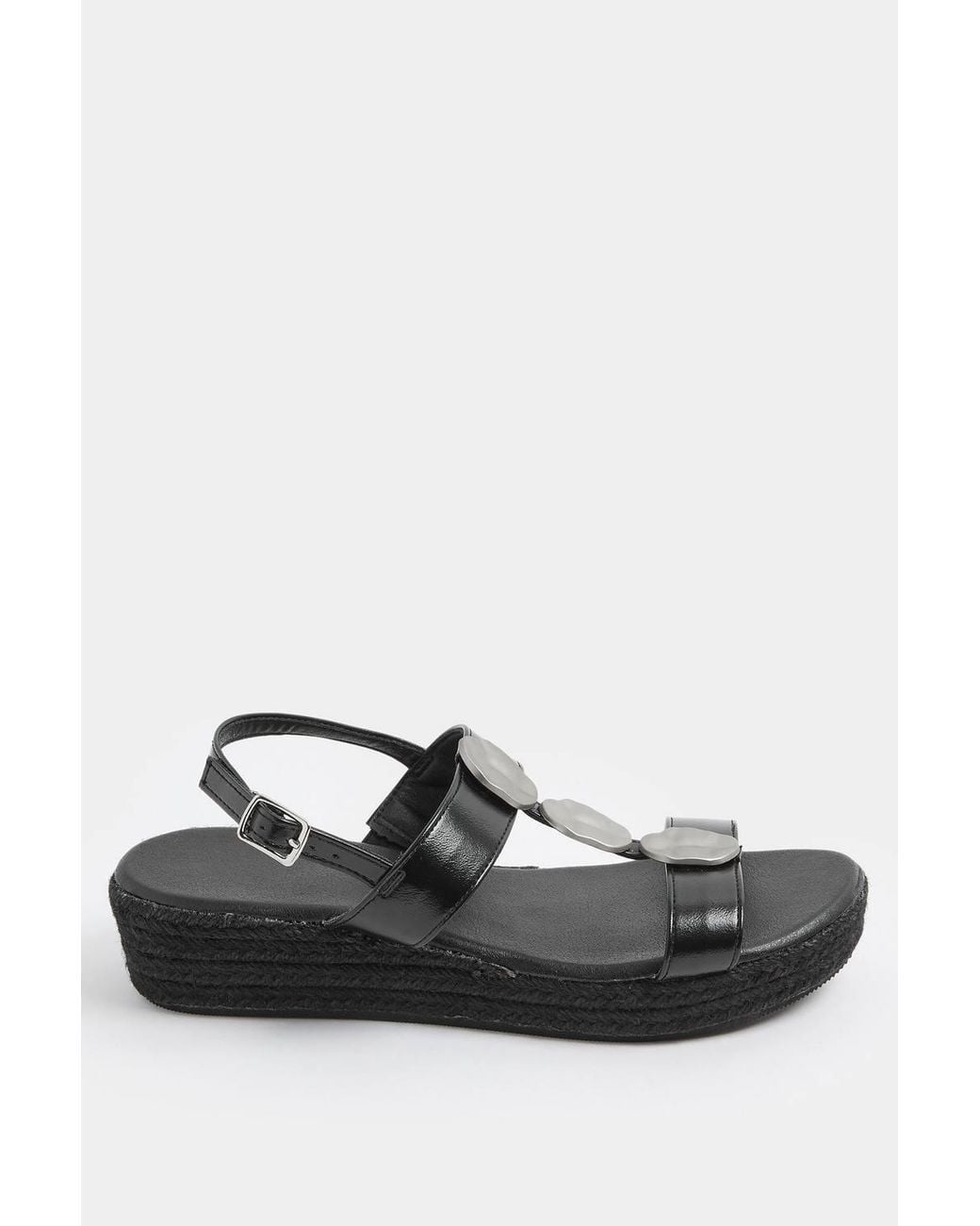 Yours Natural Hammered Disk Wedge Sandals