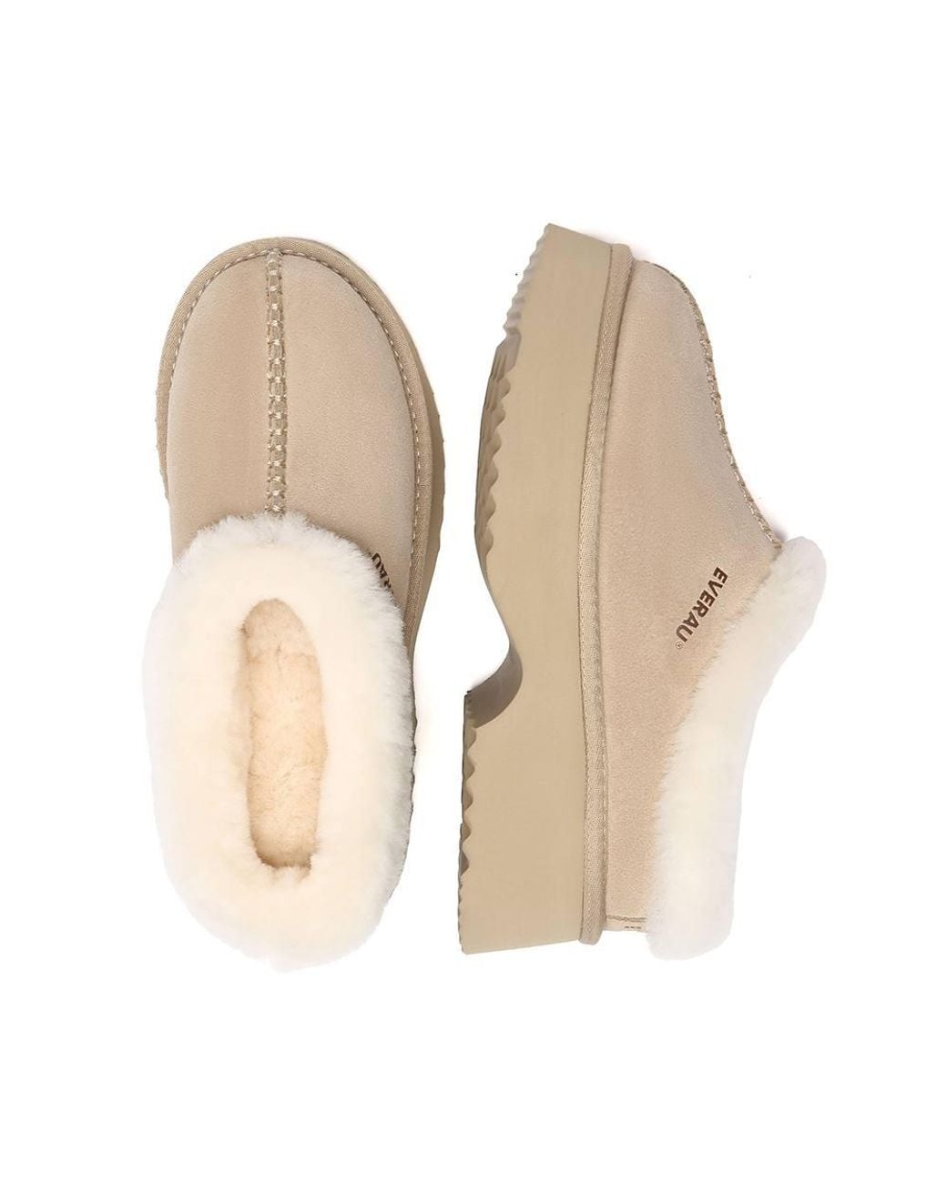 EverAu Australia Natural Savanna Ankle Chunky Platform Real Sheepskin Boots
