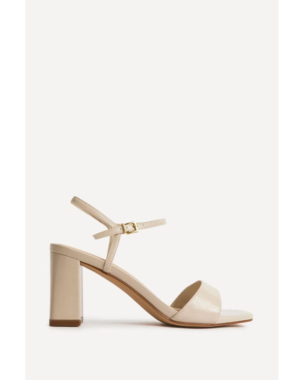 Linzi Natural Reveal Faux Leather Block Heeled Sandals
